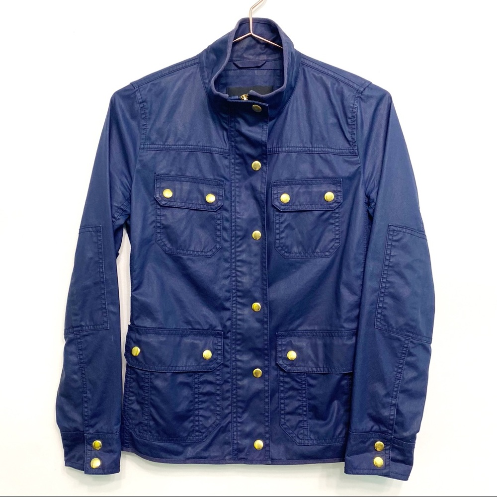 j.crew | downtown field jacket navy waxed cotton utility chore xs